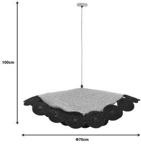 Φωτιστικό οροφής Kono Inart φυσικό-μαύρο Φ70x100εκ