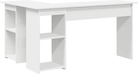 vidaXL Γραφείο Λευκό Επεξεργασμένο Ξύλο 142 x 102 x 73 εκ