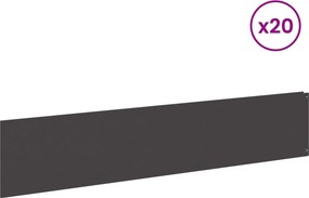 vidaXL Περίγραμμα γκαζόν 20 τμχ. 100 x 22 εκ Steel Μαύρο