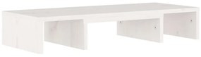 vidaXL Βάση Οθόνης Λευκή 60 x 24 x 10,5 εκ. από Μασίφ Ξύλο Πεύκου
