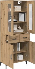 vidaXL Highboard με συρτάρι 2 pcs Artisan Oak Επεξεργασμένο ξύλο