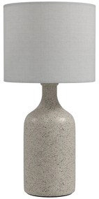 HOMCOM Επιτραπέζιο φωτιστικό, φωτιστικό γραφείου, φωτιστικό κομοδίνου με κεραμική βάση, αμπαζούρ από λινό, 22x22x45 cm Sandbrown+Λευκό