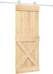 vidaXL Συρόμενη Πόρτα Φυσικό και Λευκό 80 x 210 cm