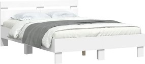 vidaXL Σκελετός Κρεβατιού Λευκό 137 x 190 cm Επεξεργασμένο Ξύλο
