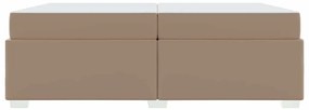 vidaXL Σκελετός Κρεβατιού Καπουτσίνο 200 x 200 cm Τεχνητό δέρμα