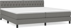 vidaXL Κρεβάτι Boxspring με Στρώμα Σκούρο Γκρι 200x200 εκ. Υφασμάτινο