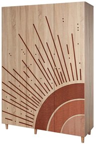Ντουλάπα Τρίφυλλη Lena 869VEL8660 135x52x192cm Multi Τρίφυλλη