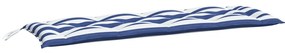vidaXL Μαξιλάρια Πάγκου 2 τεμ. Μπλε & Λευκό Ριγέ 150x50x7εκ Υφασμάτινα