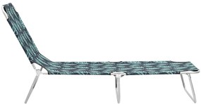 vidaXL Ξαπλώστρα Πτυσσόμενη Σχέδιο Φύλλων από Ατσάλι / Ύφασμα