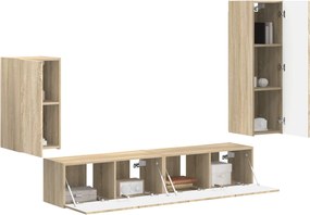 vidaXL Σετ επίπλου τηλεόρασης 4 pcs Δρύς Sonoma Επεξεργασμένο ξύλο