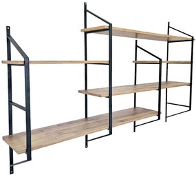 Ραφιέρα Τοίχου Raffy 379VLV1813 180x28x120cm Black-Pine