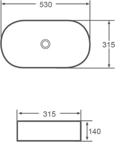Karag LY 3282 - Επιτραπέζιος νιπτήρας 53x31