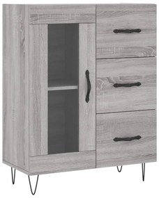 vidaXL Ντουλάπι Γκρι Sonoma 69,5 x 34 x 180 εκ. Επεξεργασμένο Ξύλο