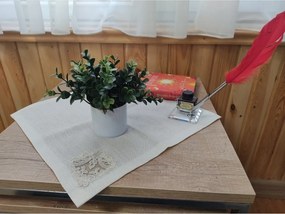 Τεχνητό λουλούδι οκαλίπτου και σιμπίρ σε λευκή γλάστρα για γραφείο Πράσινο