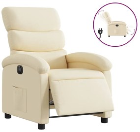 vidaXL Πολυθρόνα Ανακλινόμενη Ηλεκτρική Κρεμ Υφασμάτινη