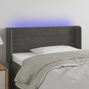 Κεφαλάρι Κρεβατιού LED Σκούρο Γκρι 103x16x78/88 εκ. Βελούδινο 3123419