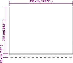 vidaXL Τεντόπανο Ανταλλακτικό Ριγέ Πολύχρωμο 3,5x2,5 μ.