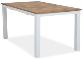 Τραπέζι εξωτερικού χώρου deNoord 129, Ξύλο, 75x90cm, Άσπρο, Καφέ, Μέταλλο, Ξύλο: Δρυς | Epipla1.gr