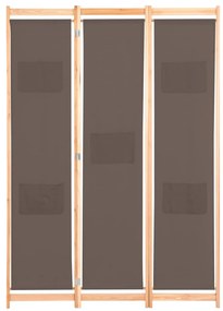 vidaXL Διαχωριστικό Δωματίου με 3 Πάνελ Καφέ 120x170x4 εκ. Υφασμάτινο