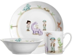 Σερβίτσιο Φαγητού Παιδικό Dino (Σετ 3Τμχ) 022805L Multi Leonardo Πορσελάνη