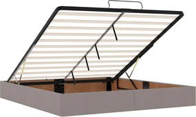 vidaXL Κρεβάτι Ottoman με Στρώμα και LED Taupe 200 x 200 cm Ύφασμα