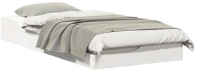 vidaXL Κρεβάτι δαπέδου Λευκό 90 x 200 cm Συμπαγές ξύλο πεύκου