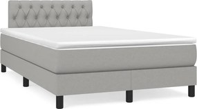 vidaXL Κρεβάτι Boxspring με Στρώμα Ανοιχτό Γκρι 120x190 εκ. Υφασμάτινο