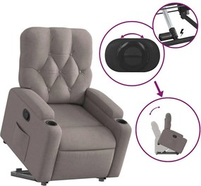 vidaXL Πολυθρόνα Ανακλινόμενη με Ανύψωση Χρώμα Taupe Υφασμάτινη