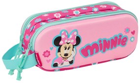 Διπλή Κασετίνα Minnie Mouse Ροζ 21 x 8 x 6 cm 3D