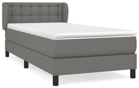 vidaXL Κρεβάτι Boxspring με Στρώμα Σκούρο Γκρι 100x200 εκ. Υφασμάτινο