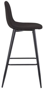 Σκαμπό μπαρ μεσαίου ύψους Bella ανθρακί ύφασμα-πόδι μαύρο μέταλλο 41x47x93εκ 4αδα 41x47x93 εκ.