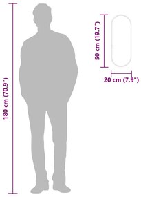 vidaXL Καθρέφτης Τοίχου Οβάλ Ασημί 50x20 εκ.