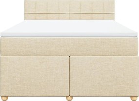 vidaXL Κρεβάτι Boxspring με Στρώμα Κρεμ 160x200 εκ. Υφασμάτινο