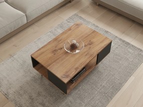 Τραπεζάκι Σαλονιού Καρυδί / Μαύρο SEPI 90x60x39.5