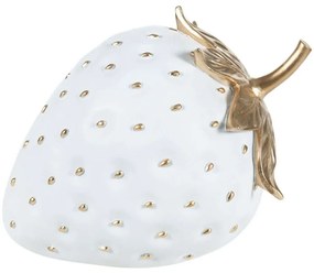 Διακοσμητική Φράουλα 963DNL1157 31x18x21cm White-Gold Aberto Design Πολυέστερ