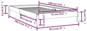 ΚΡΕΒΑΤΙ ΣΤΟΙΒΑΖΟΜΕΝΟ ΛΕΥΚΟΣ 75X190 ΕΚ. ΑΠΟ ΜΑΣΙΦ ΞΥΛΟ ΠΕΥΚΟΥ 820408