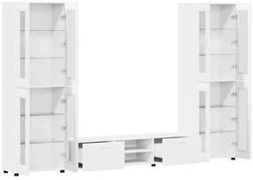 vidaXL Σετ επίπλου τηλεόρασης με ράφι FLORIN Λευκό Επεξεργασμένο ξύλο