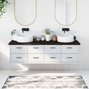 vidaXL Πάγκος Μπάνιου Σκούρο Καφέ 180x60x(2-6) εκ. Επεξεργ. Μασίφ Ξύλο