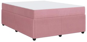 vidaXL Σκελετός κρεβατιού με στρώμα Άλλο Ροζ 140 x 200 cm Βελούδο