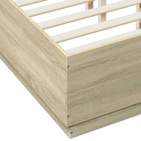 vidaXL Πλαίσιο Κρεβατιού Sonoma Δρυς 120x190 εκ. Επεξεργασμένο Ξύλο