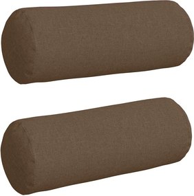 vidaXL Μαξιλάρια Στήριγμα 2 pcs Καφέ Ø 25 x 70 cm ύφασμα