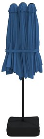 vidaXL Ομπρέλα Κήπου με Διπλή Κορυφή Αζούρ Μπλε 449x265 εκ.