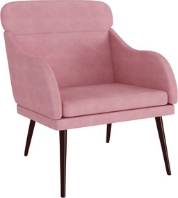 vidaXL Πολυθρόνα Ροζ 63 x 76x 80 εκ. Βελούδινη