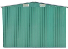 vidaXL Αποθήκη Κήπου Πράσινη 257 x 392 x 181 εκ. από Μέταλλο