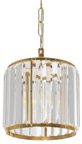 GLAMOROUS 203-0093 Κλασικό Κρεμαστό Φωτιστικό Κρύσταλλα Μονόφωτο 1 x E27 IP20 Χρυσό Μέταλλο με Διάφανο Κρύσταλλο-Μ1 Globostar-20 203-0093