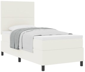 vidaXL Κρεβάτι με Σπυρό και Στρώμα Κρεμ 80x200 εκ. Ύφασμα βελούδου