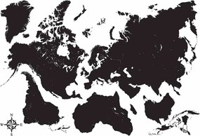 Αυτοκόλλητο Τοίχου Ango Black Map 44214
