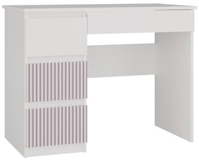 Τραπέζι γραφείου Mandeville E104, Με συρτάρια, 76x98x51cm, 34 kg, Τριανταφυλλί, Άσπρο | Epipla1.gr