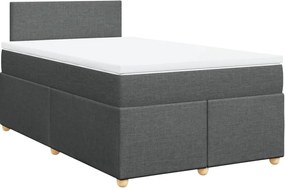 vidaXL Κρεβάτι Boxspring με Στρώμα Σκούρο Γκρι 120x190 εκ Υφασμάτινο