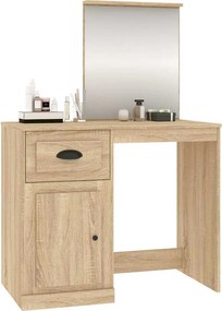 vidaXL Μπουντουάρ με Καθρέφτη Sonoma Δρυς 90x50x132,5 εκ. Επεξ. Ξύλο